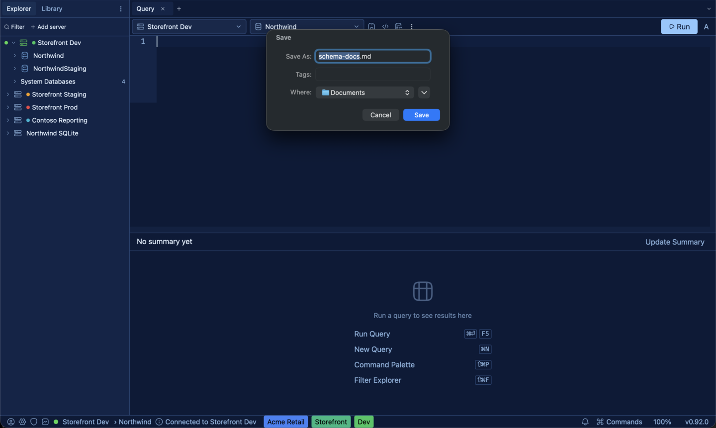 SQLly Document Schema (Markdown) output