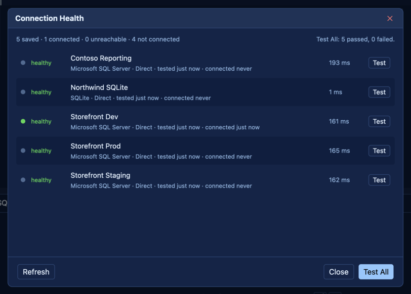 SQLly Connection Health overlay